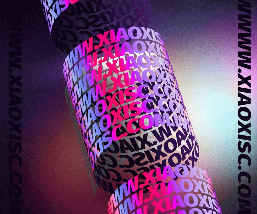 2款立体圆柱LOGO字体特效VI展示效果图智能贴图样机PSD设计素材【001】